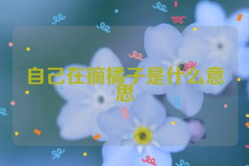 自己在摘橘子是什么意思