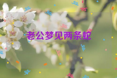 老公梦见两条蛇