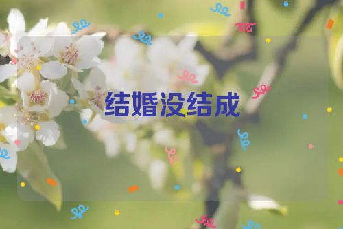 结婚没结成