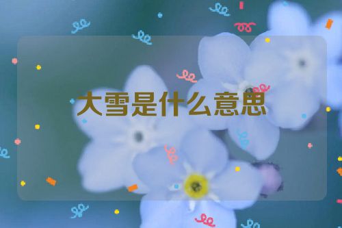 大雪是什么意思