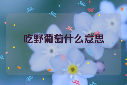 吃野葡萄什么意思