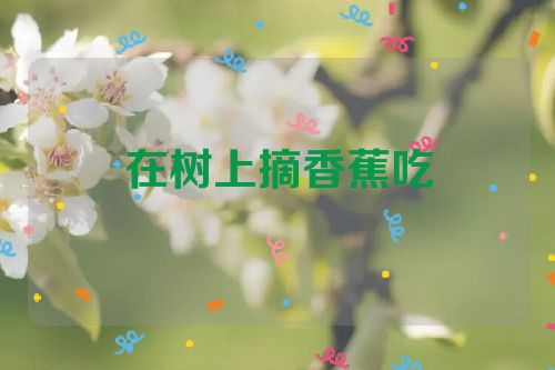 在树上摘香蕉吃